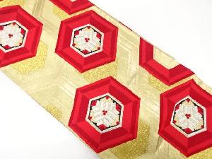 アンティーク 亀甲に若松模様織り出し袋帯(着用可)